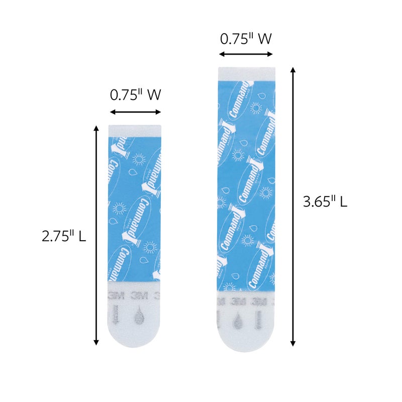 Command 821079049512 Bath Water Resistant Refill, 2-Medium and 4-Large Strips (BATH22-ES-E), 1 Pack, Blue - Image 3